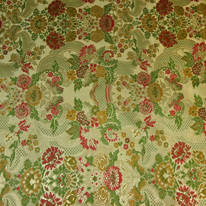 Multicolor Kimkhab Brocade Fabric
