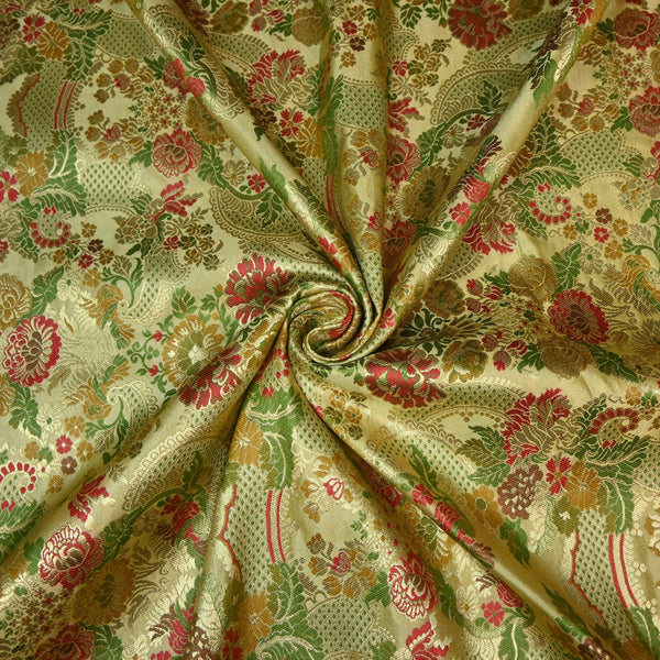 Multicolor Kimkhab Brocade Fabric