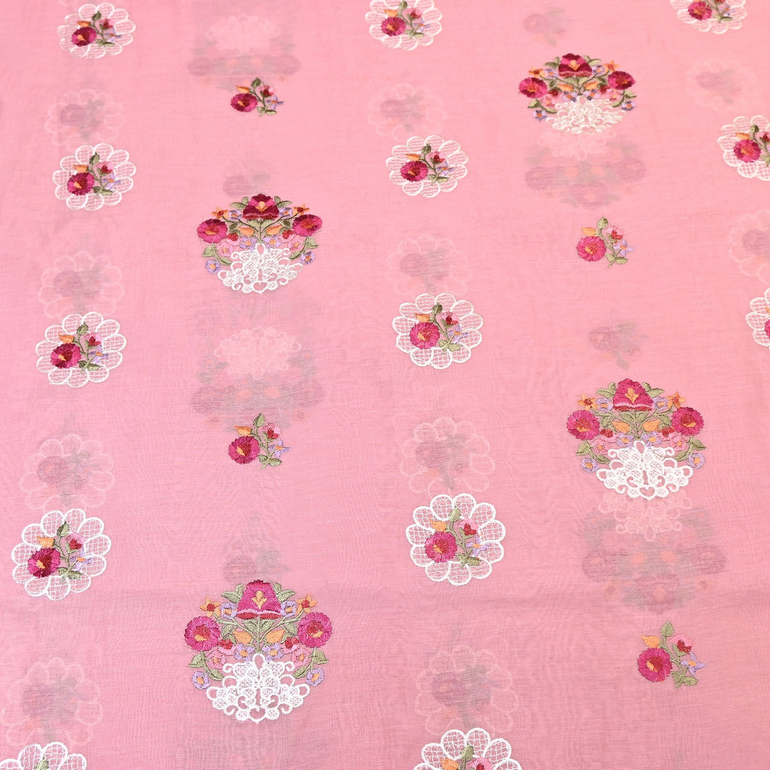 Mul Chanderi Thread Work Embroidery – Designer Summer Fabric GP4010-4