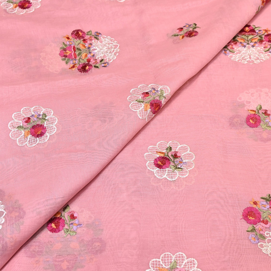 Mul Chanderi Thread Work Embroidery – Designer Summer Fabric GP4010-4