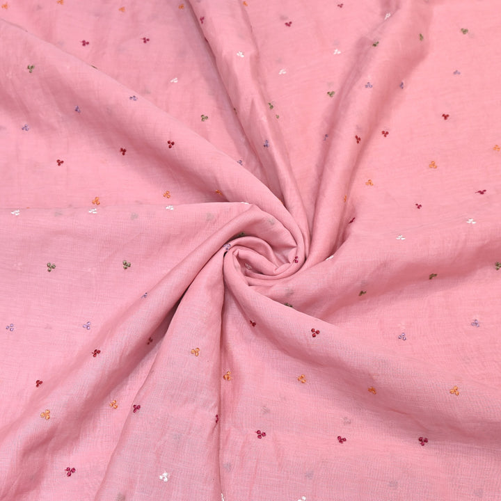 Mul Chanderi Thread Work Embroidery – Designer Summer Fabric GP4010A-4