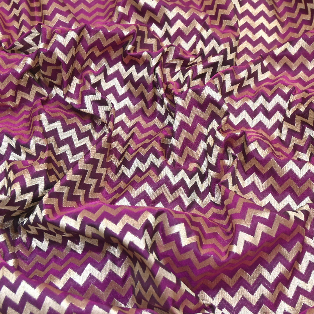 Premium Chanderi Paudi Brocade Jaal Fabric | Designer Fabric | 180000-02