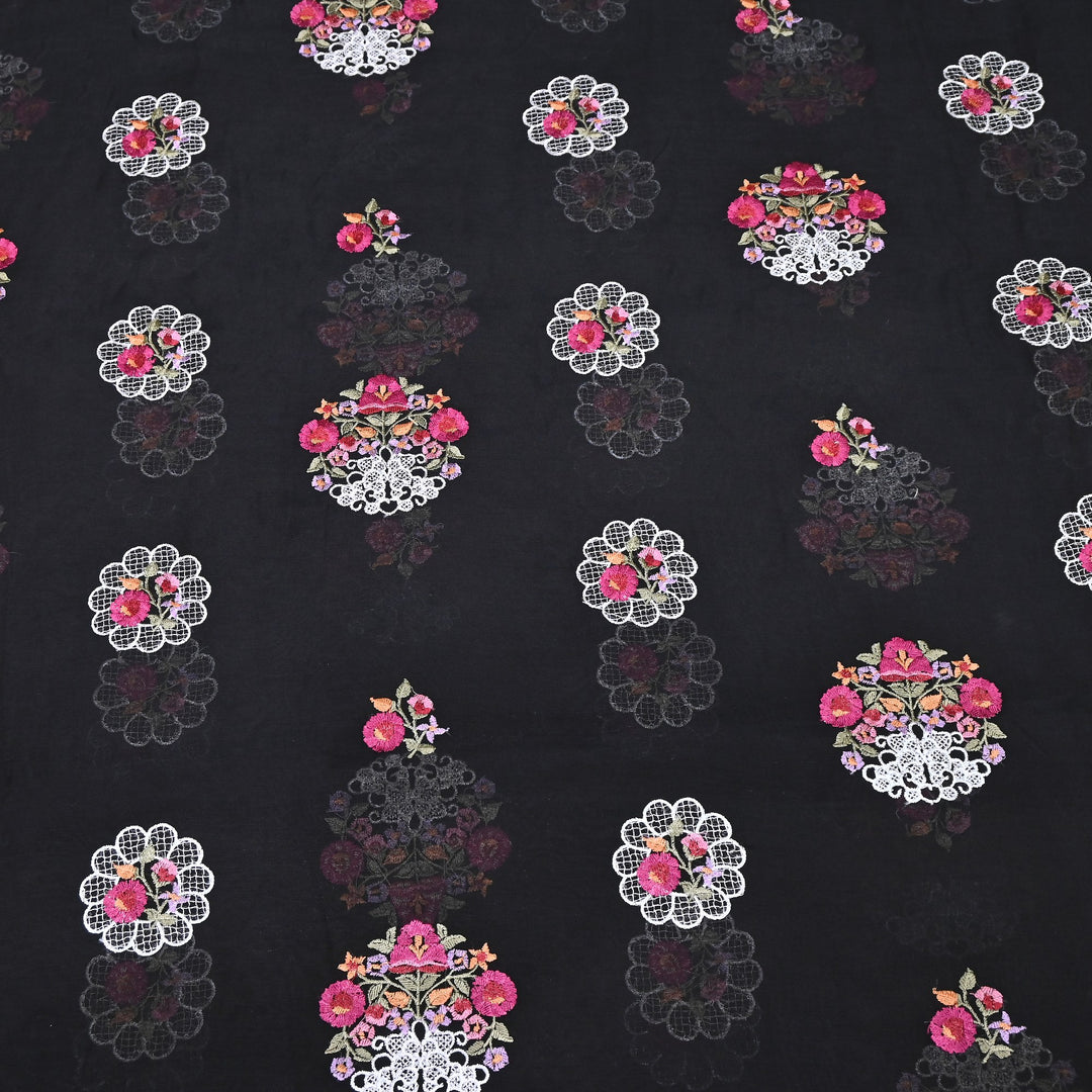 Mul Chanderi Thread Work Embroidery – Designer Summer Fabric GP4010-5