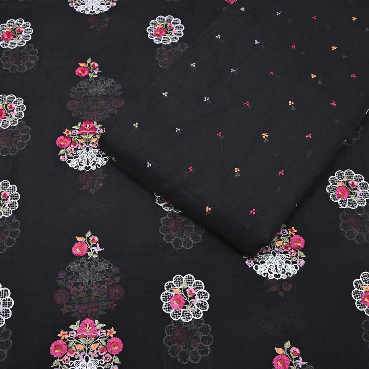 Mul Chanderi Thread Work Embroidery – Designer Summer Fabric GP4010-5