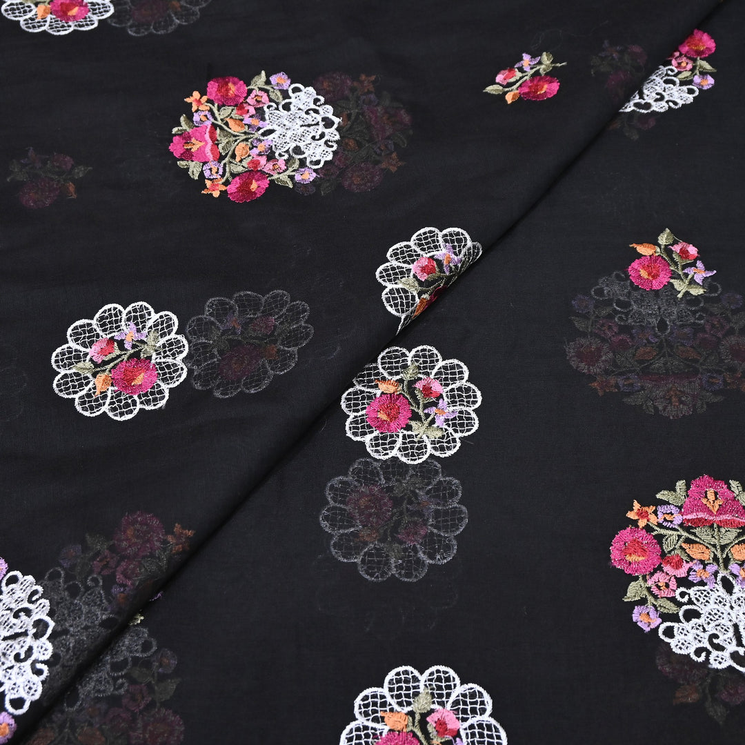 Mul Chanderi Thread Work Embroidery – Designer Summer Fabric GP4010-5
