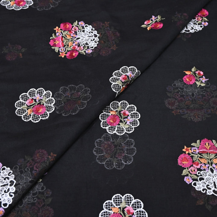 Mul Chanderi Thread Work Embroidery – Designer Summer Fabric GP4010-5