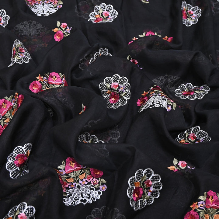 Mul Chanderi Thread Work Embroidery – Designer Summer Fabric GP4010-5