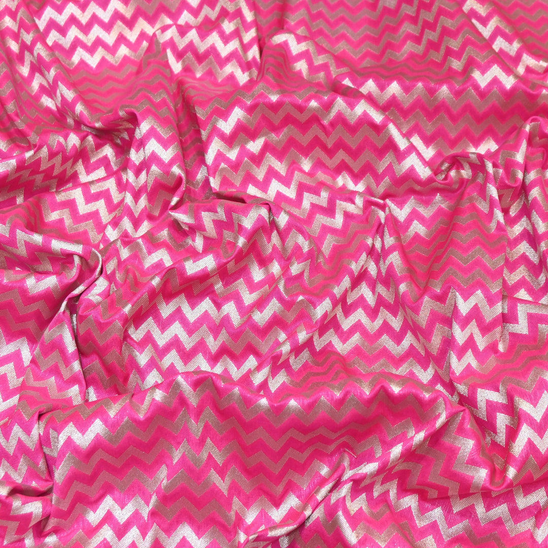 Premium Chanderi Paudi Brocade Jaal Fabric | Designer Fabric | 180000-04