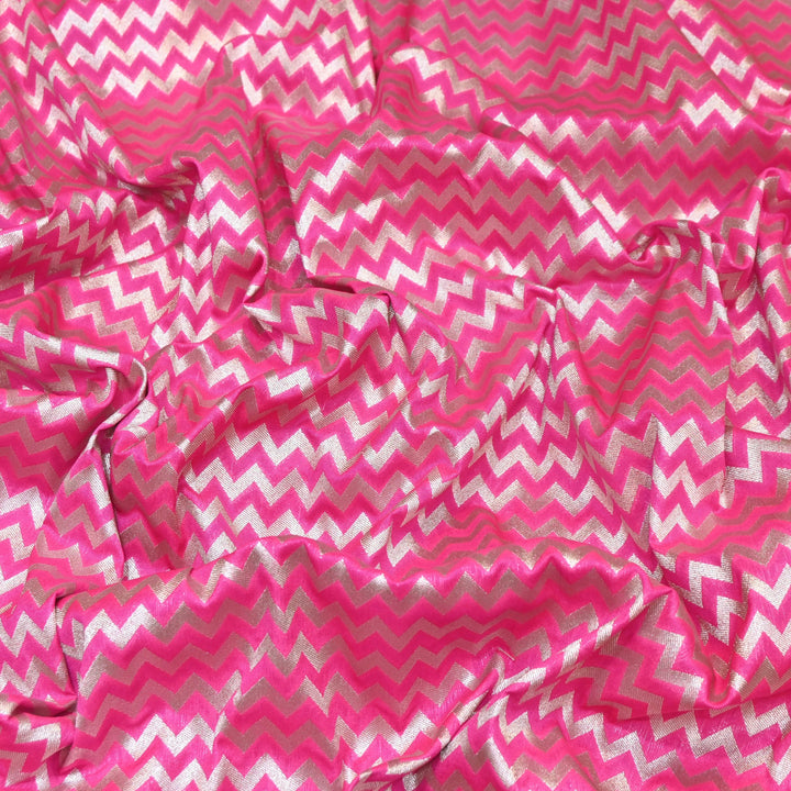 Premium Chanderi Paudi Brocade Jaal Fabric | Designer Fabric | 180000-04