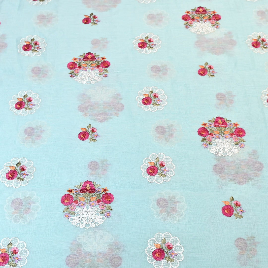 Mul Chanderi Thread Work Embroidery – Designer Summer Fabric GP4010-6