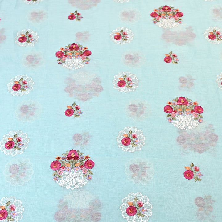Mul Chanderi Thread Work Embroidery – Designer Summer Fabric GP4010-6