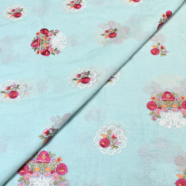 Mul Chanderi Thread Work Embroidery – Designer Summer Fabric GP4010-6