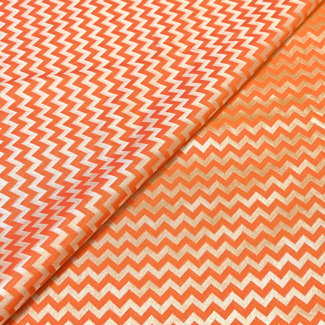 Premium Chanderi Paudi Brocade Jaal Fabric | Designer Fabric | 180000-06