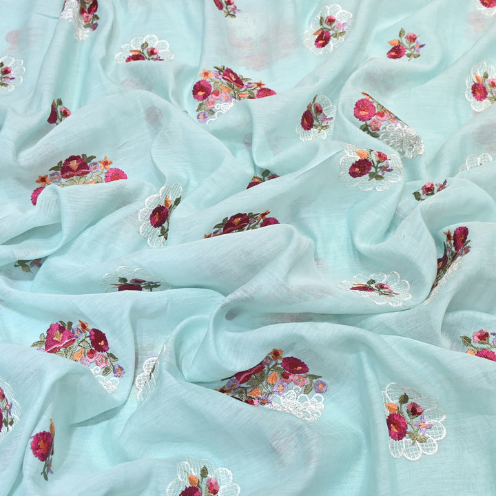 Mul Chanderi Thread Work Embroidery – Designer Summer Fabric GP4010-6