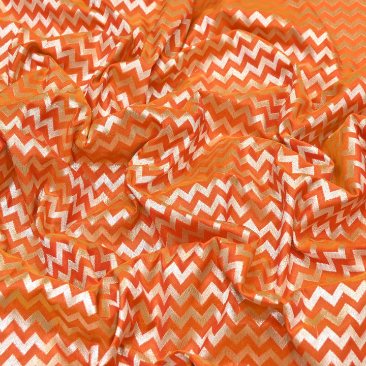Premium Chanderi Paudi Brocade Jaal Fabric | Designer Fabric | 180000-06