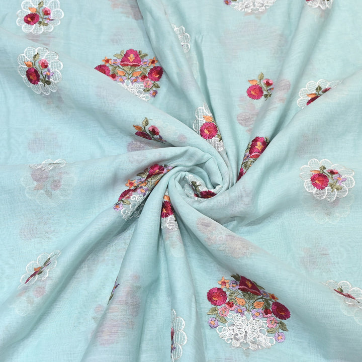 Mul Chanderi Thread Work Embroidery – Designer Summer Fabric GP4010-6