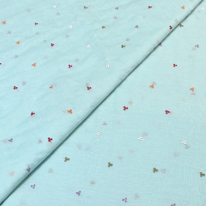 Mul Chanderi Thread Work Embroidery – Designer Summer Fabric GP4010A-6