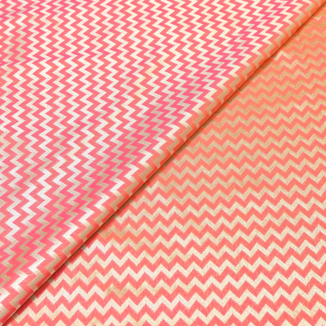 Premium Chanderi Paudi Brocade Jaal Fabric | Designer Fabric | 180000-08