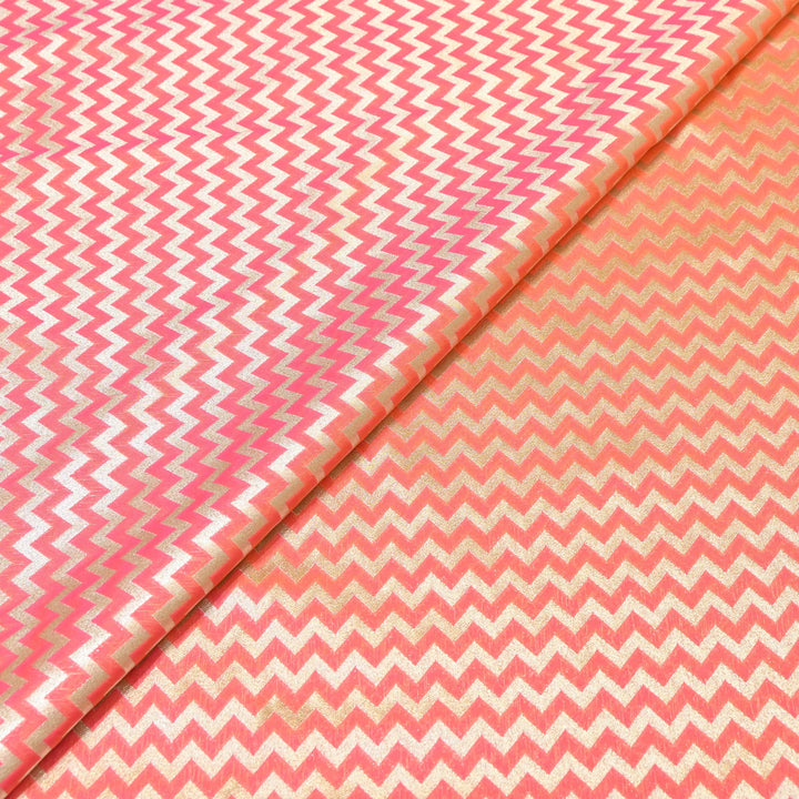 Premium Chanderi Paudi Brocade Jaal Fabric | Designer Fabric | 180000-08