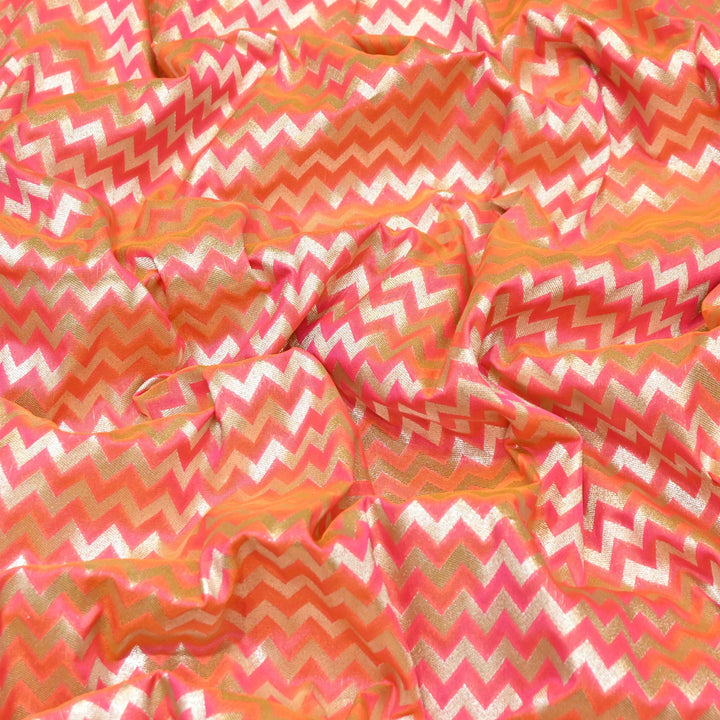 Premium Chanderi Paudi Brocade Jaal Fabric | Designer Fabric | 180000-08