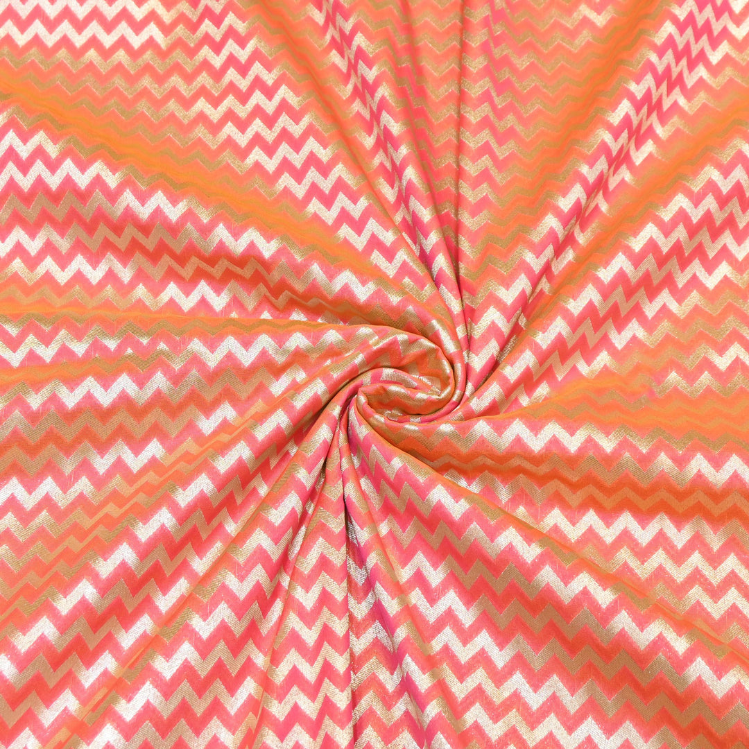 Premium Chanderi Paudi Brocade Jaal Fabric | Designer Fabric | 180000-08