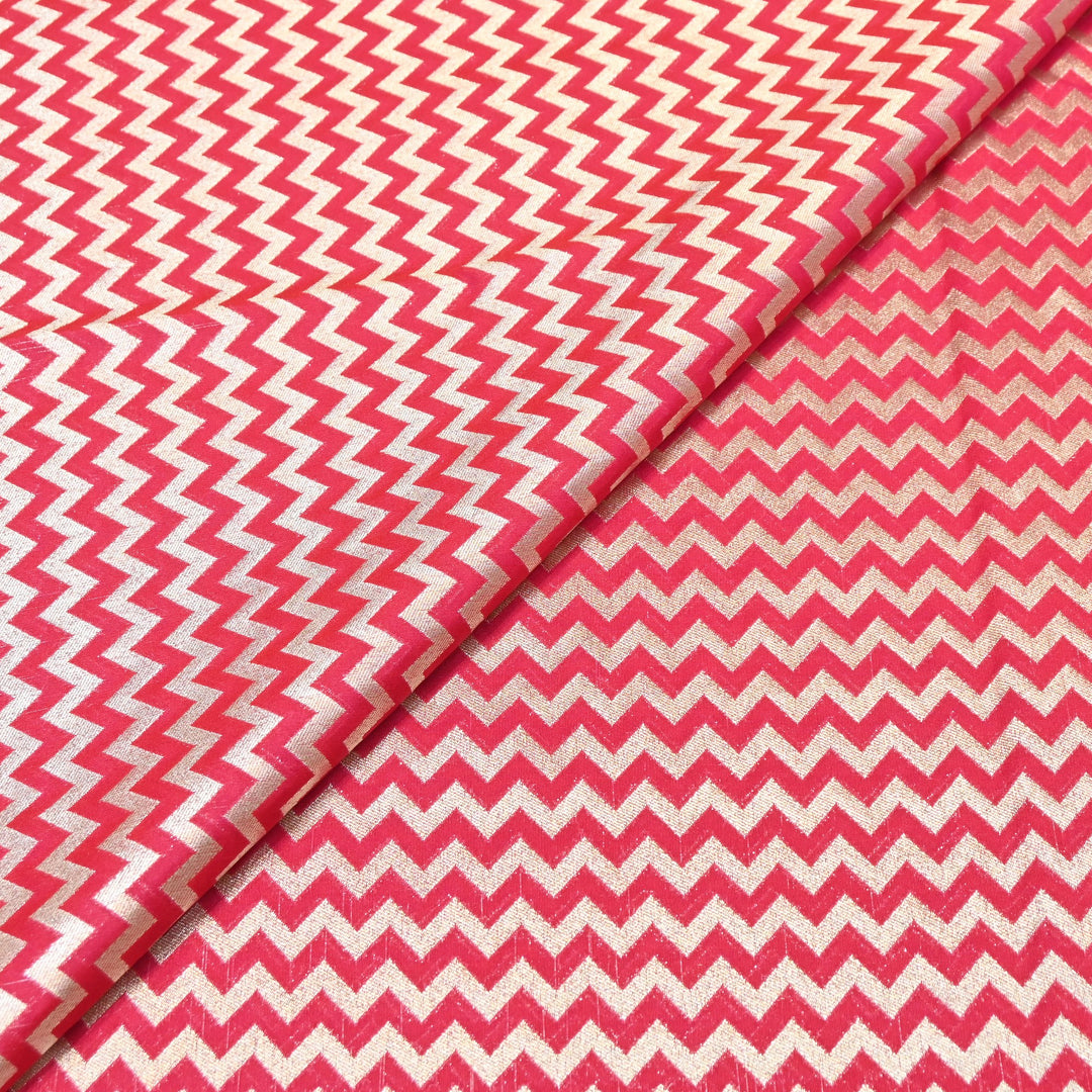 Premium Chanderi Paudi Brocade Jaal Fabric | Designer Fabric | 180000-09