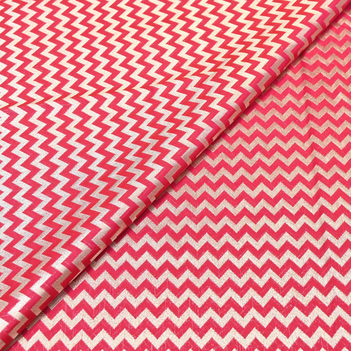 Premium Chanderi Paudi Brocade Jaal Fabric | Designer Fabric | 180000-09