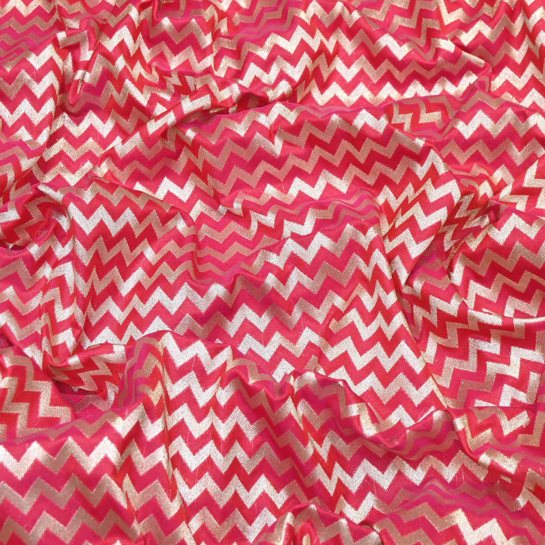 Premium Chanderi Paudi Brocade Jaal Fabric | Designer Fabric | 180000-09