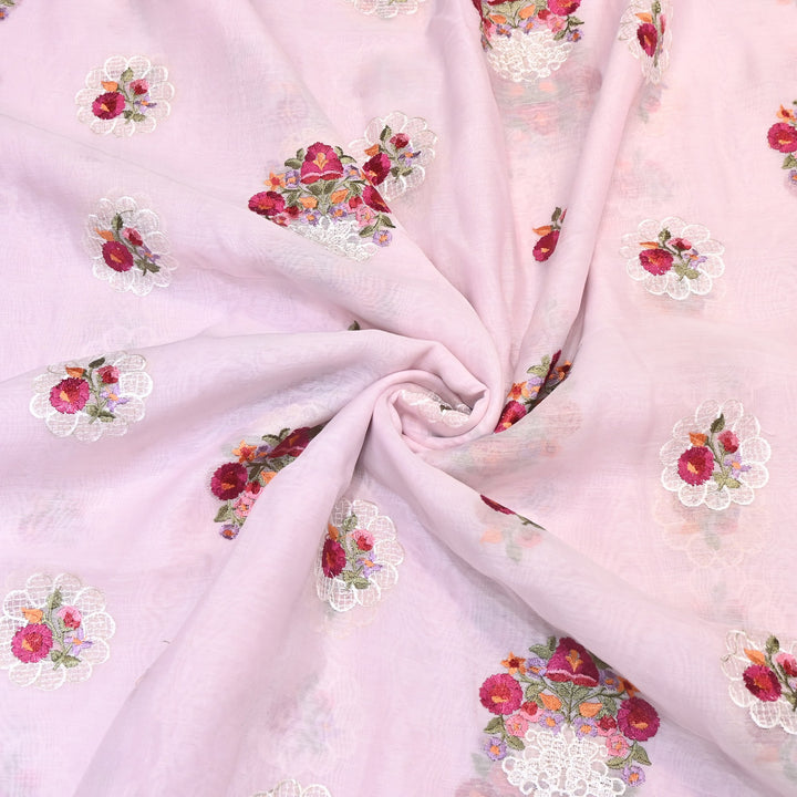 Mul Chanderi Thread Work Embroidery – Designer Summer Fabric GP4010-7