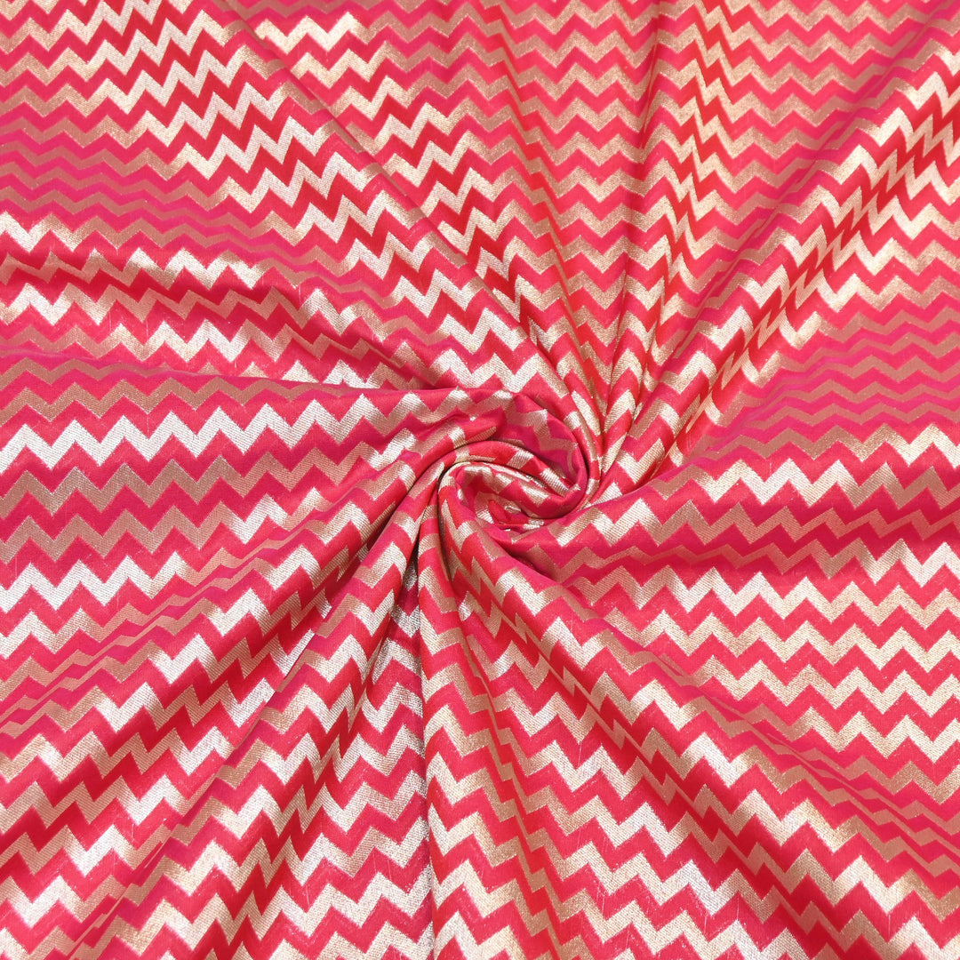Premium Chanderi Paudi Brocade Jaal Fabric | Designer Fabric | 180000-09