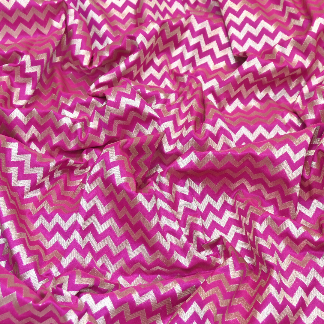 Premium Chanderi Paudi Brocade Jaal Fabric | Designer Fabric | 180000-10
