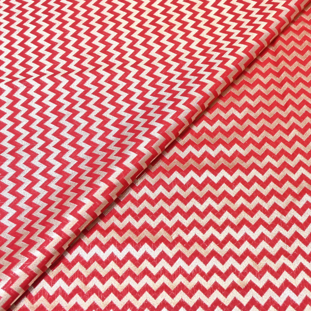 Premium Chanderi Paudi Brocade Jaal Fabric | Designer Fabric | 180000-11