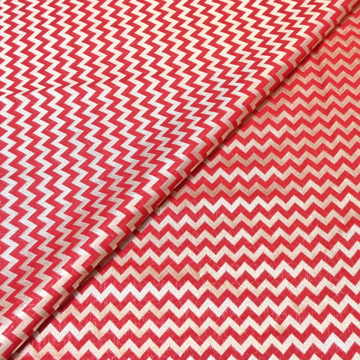 Premium Chanderi Paudi Brocade Jaal Fabric | Designer Fabric | 180000-11