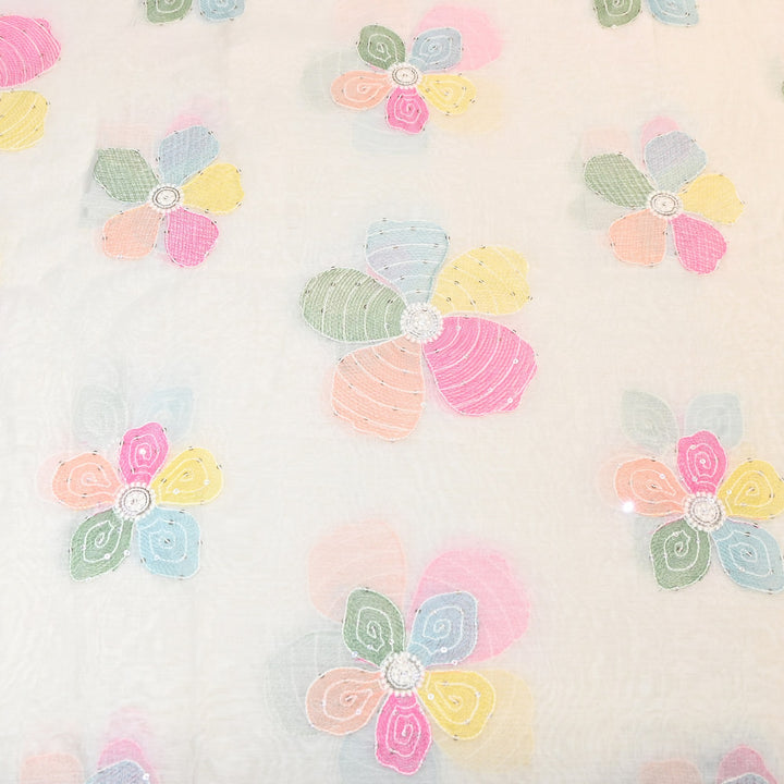 Mul Chanderi Sequence Work Embroidery – Designer Summer Fabric V2577C-1
