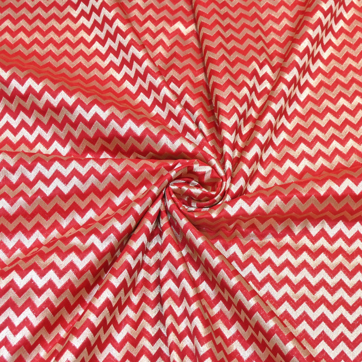 Premium Chanderi Paudi Brocade Jaal Fabric | Designer Fabric | 180000-11