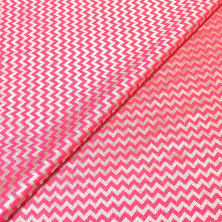 Premium Chanderi Paudi Brocade Jaal Fabric | Designer Fabric | 180000-13
