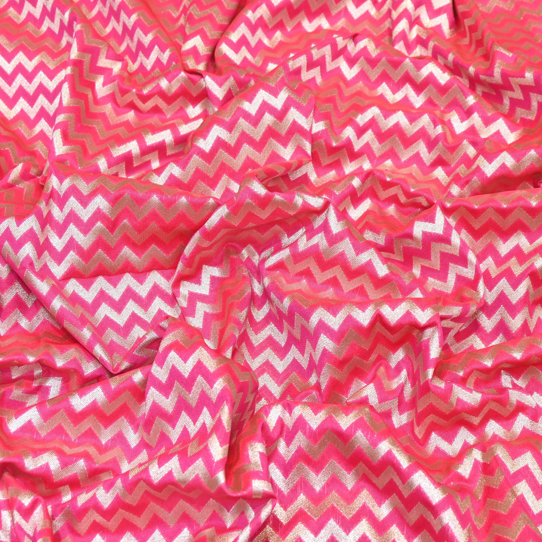 Premium Chanderi Paudi Brocade Jaal Fabric | Designer Fabric | 180000-13