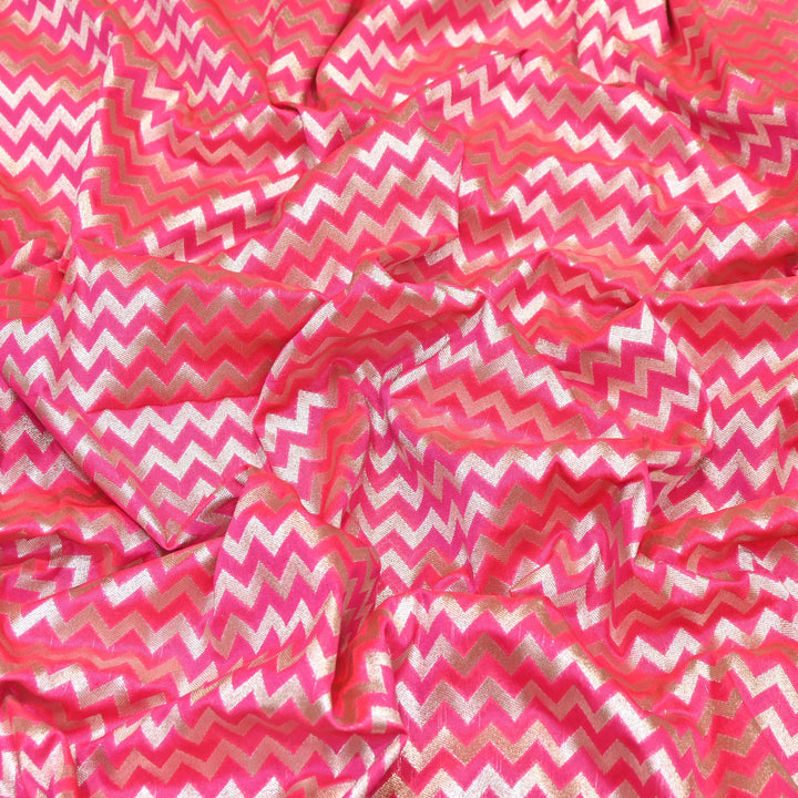 Premium Chanderi Paudi Brocade Jaal Fabric | Designer Fabric | 180000-13