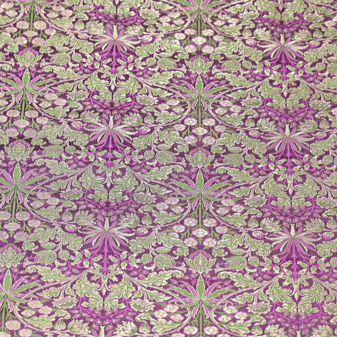 Luxury Katan Silk Tehra Zari Brocade Fabric |Traditional Designer Woven Ethnic Fabricc | RS0350-A