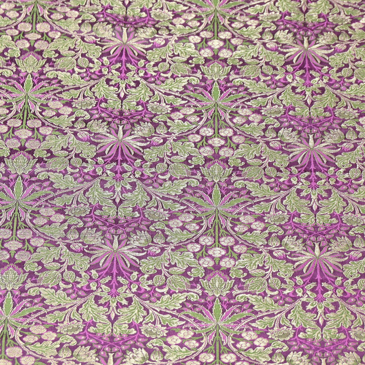 Luxury Katan Silk Tehra Zari Brocade Fabric |Traditional Designer Woven Ethnic Fabricc | RS0350-A