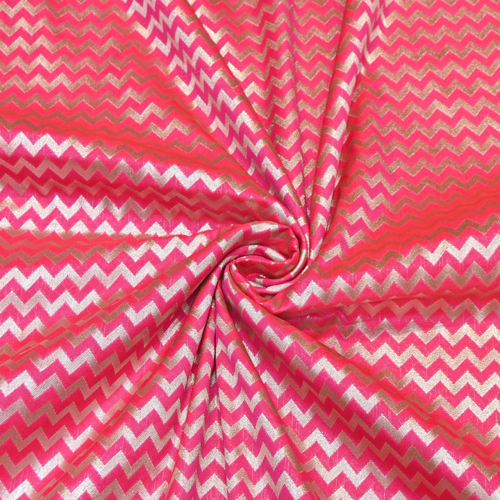 Premium Chanderi Paudi Brocade Jaal Fabric | Designer Fabric | 180000-13