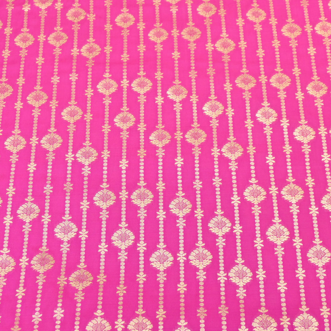 Elegant Chanderi Paudi Brocade Fabric | Soft Lightweight Designer Fabric | 000274-01