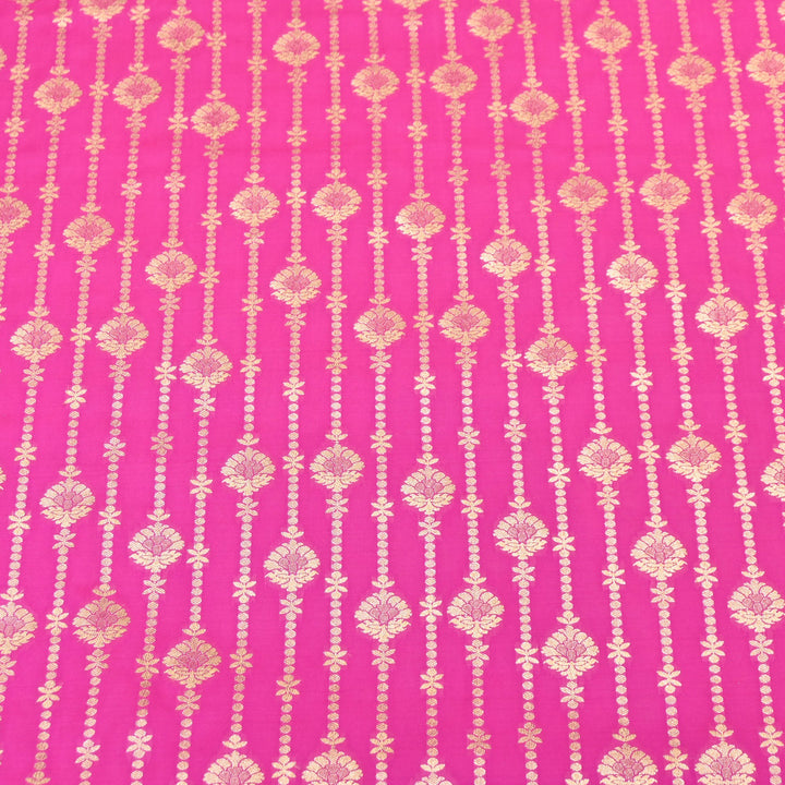 Elegant Chanderi Paudi Brocade Fabric | Soft Lightweight Designer Fabric | 000274-01