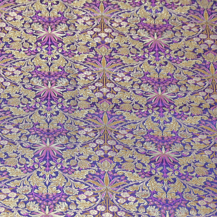 Luxury Katan Silk Tehra Zari Brocade Fabric |Traditional Designer Woven Ethnic Fabricc | RS0350-C
