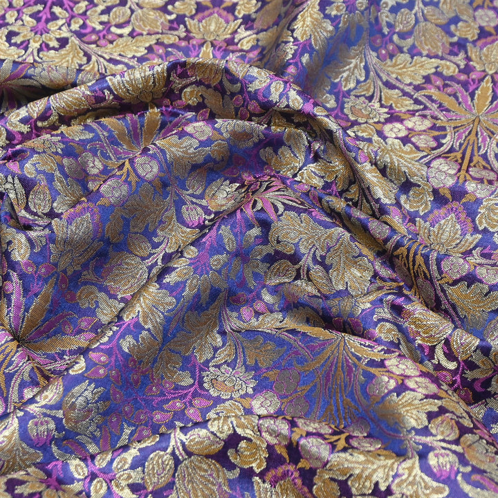 Luxury Katan Silk Tehra Zari Brocade Fabric |Traditional Designer Woven Ethnic Fabricc | RS0350-C