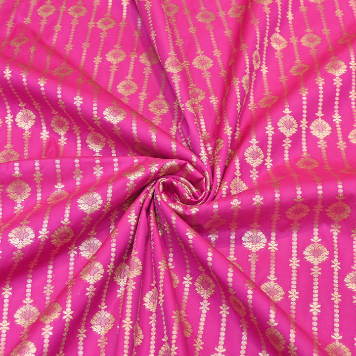 Elegant Chanderi Paudi Brocade Fabric | Soft Lightweight Designer Fabric | 000274-01