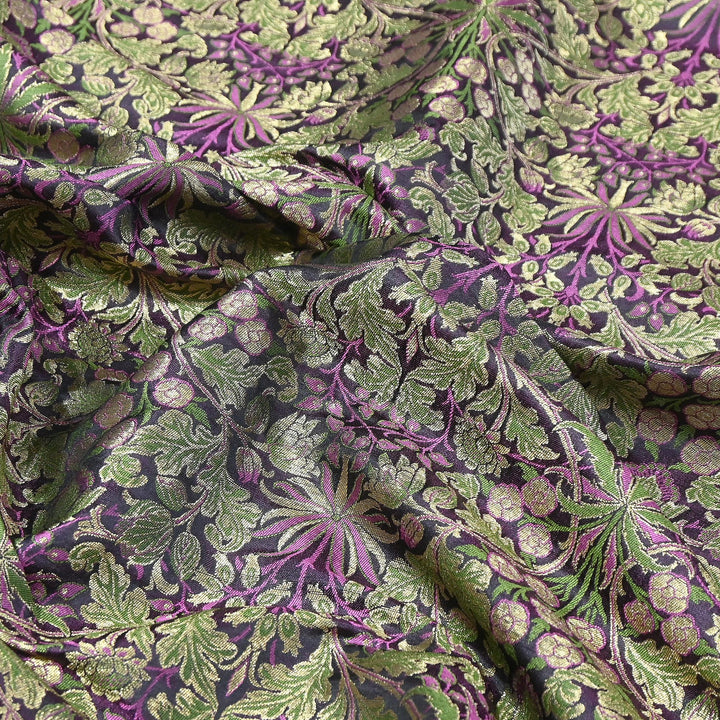 Luxury Katan Silk Tehra Zari Brocade Fabric |Traditional Designer Woven Ethnic Fabricc | RS0350-D