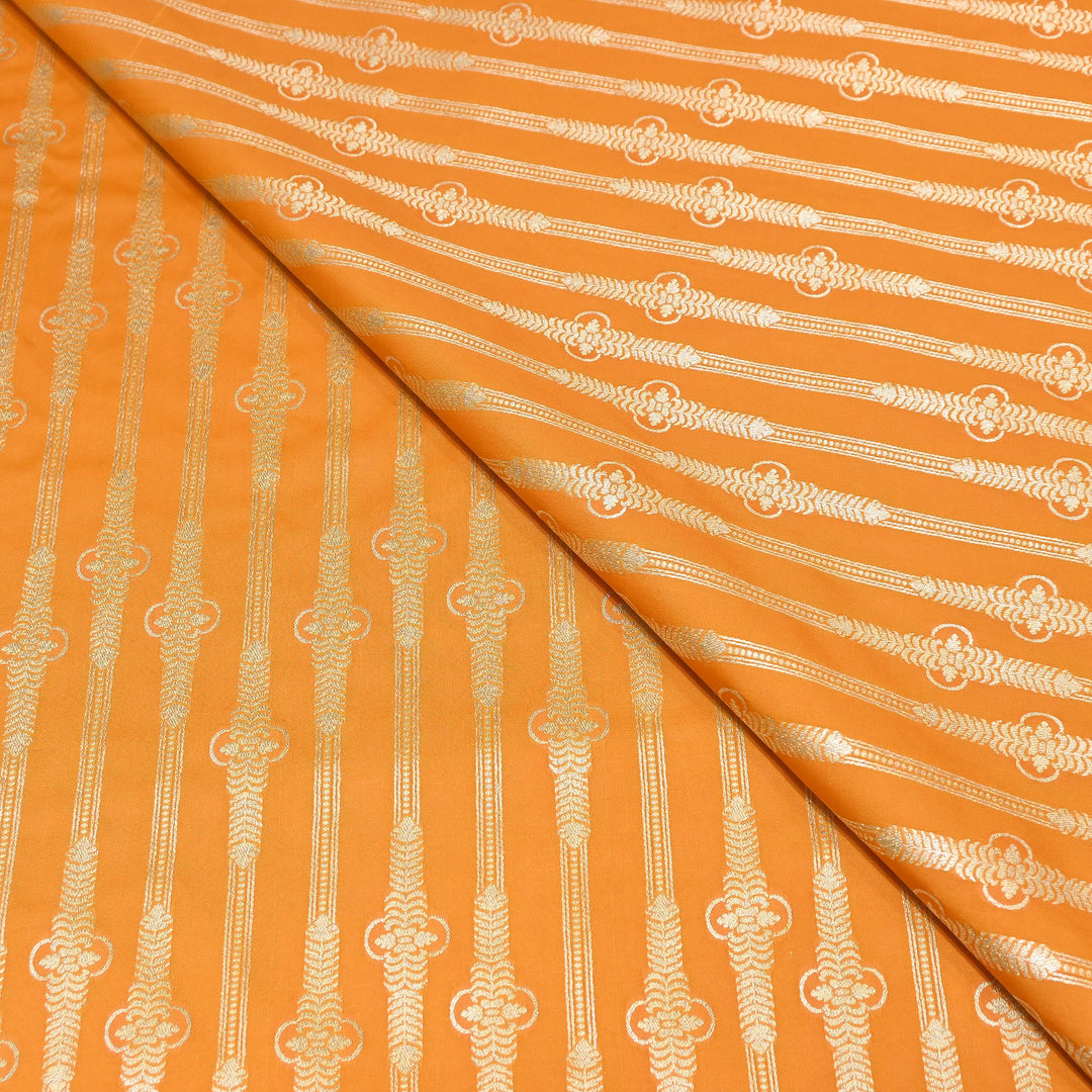 Elegant Chanderi Paudi Brocade Fabric | Soft Lightweight Designer Fabric | 000274-05