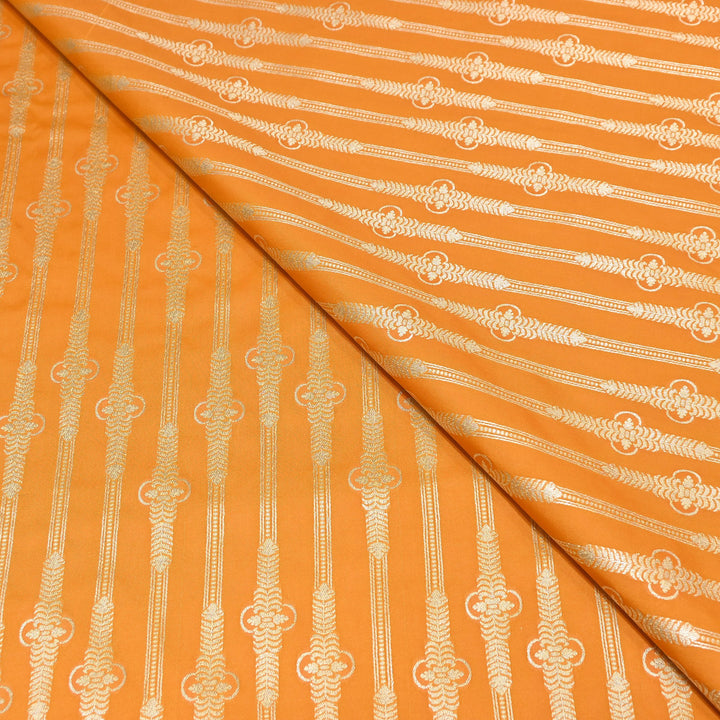 Elegant Chanderi Paudi Brocade Fabric | Soft Lightweight Designer Fabric | 000274-05