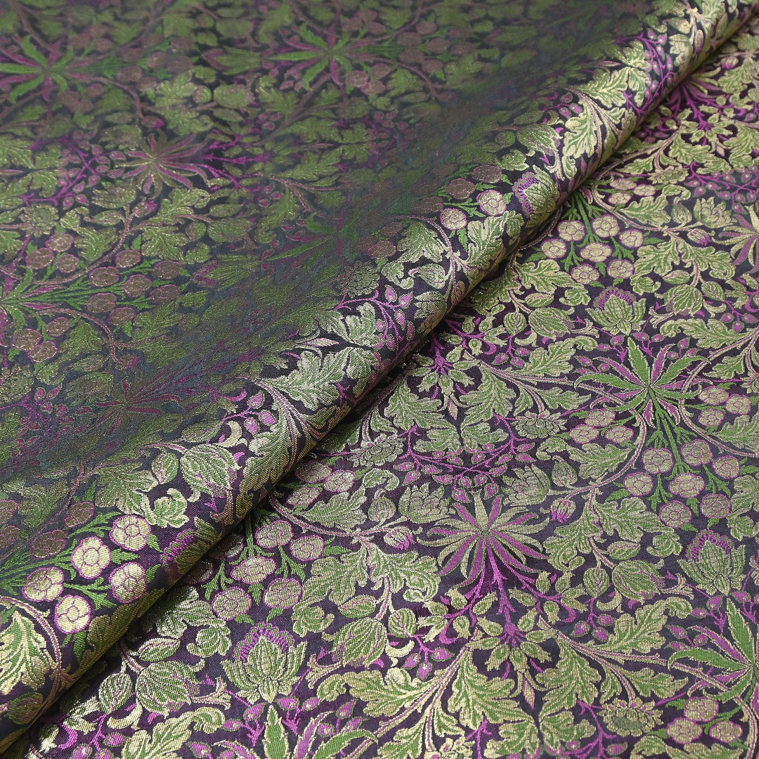 Luxury Katan Silk Tehra Zari Brocade Fabric |Traditional Designer Woven Ethnic Fabricc | RS0350-D